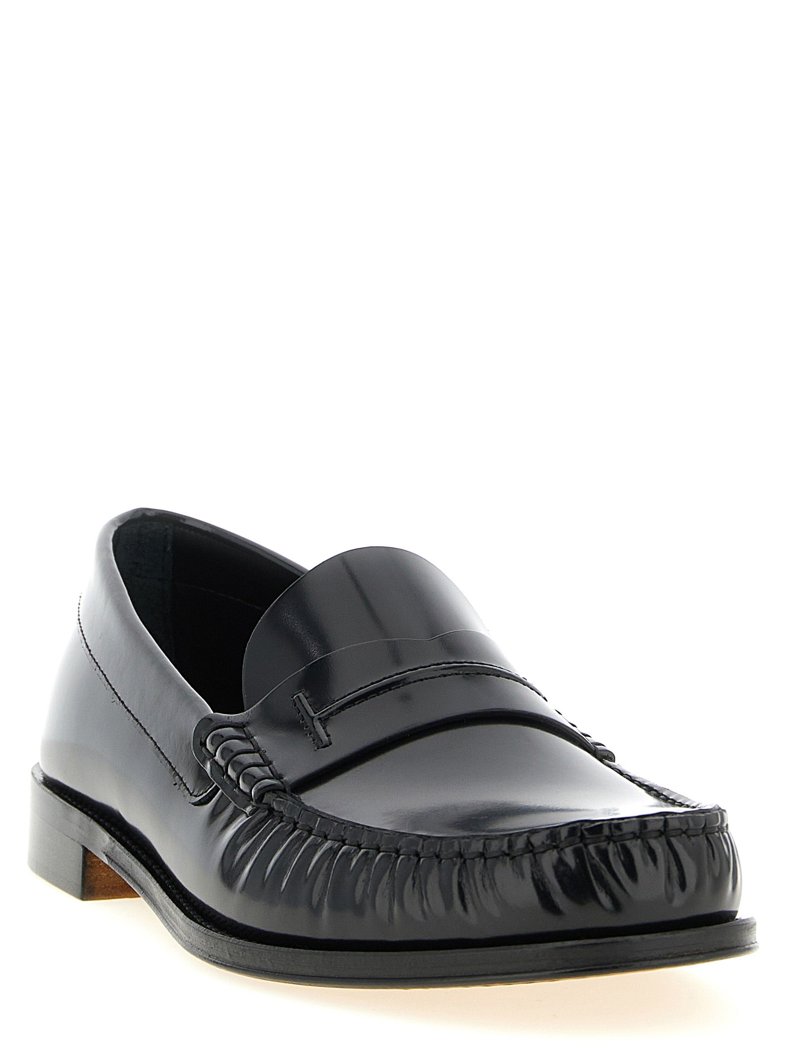 Black Calfskin Slip-On Loafers