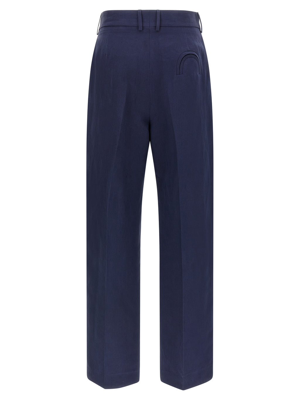 Blue Linen Casual Pants