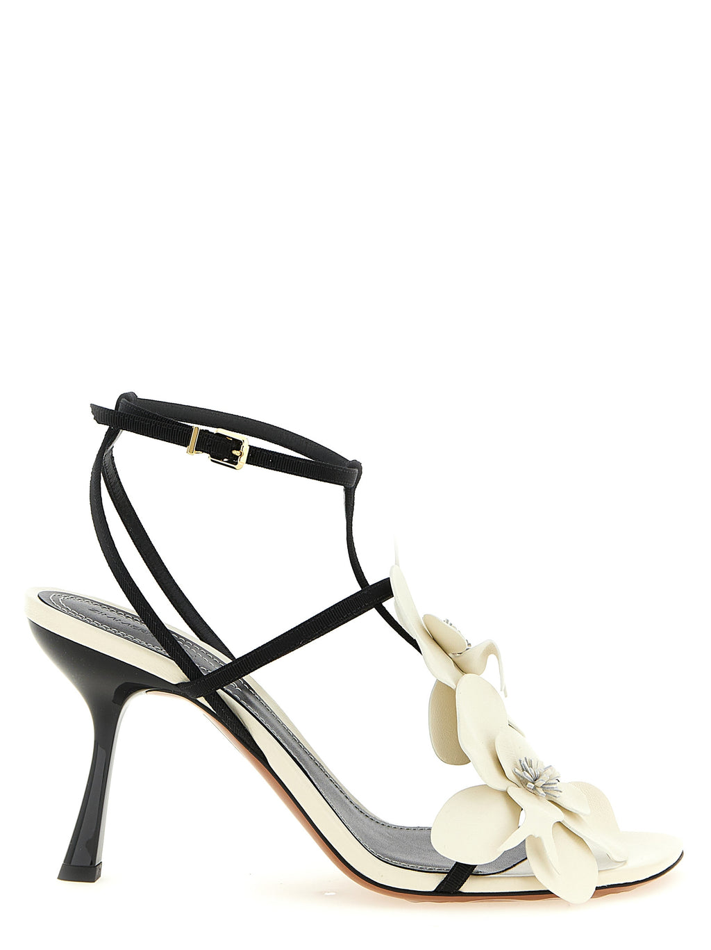 Bicolor Viscose Stiletto Heel Sandals