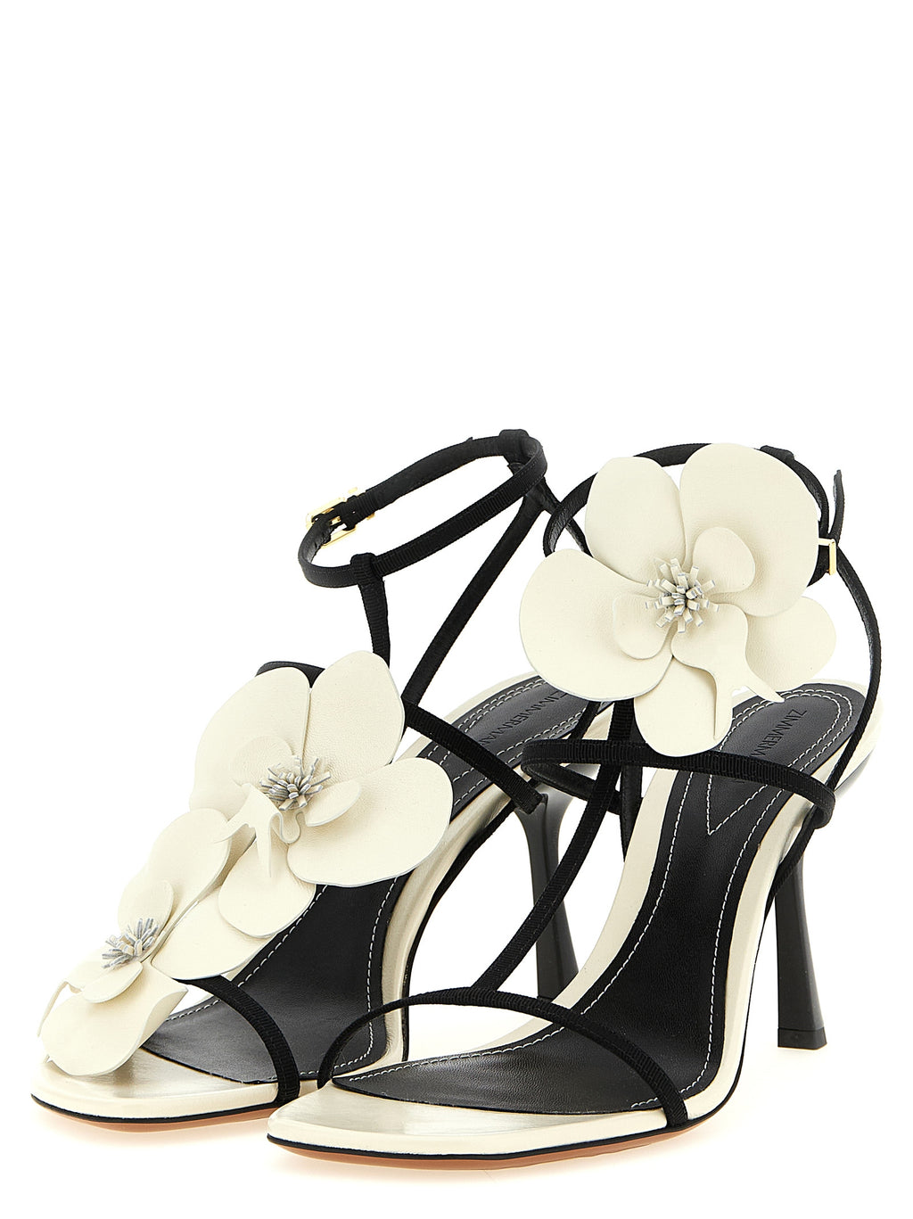 Bicolor Viscose Stiletto Heel Sandals