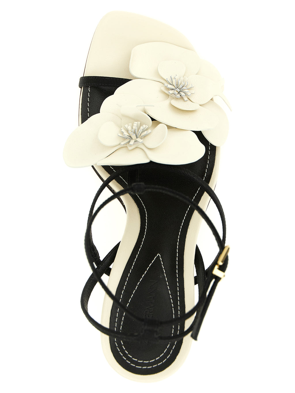 Bicolor Viscose Stiletto Heel Sandals