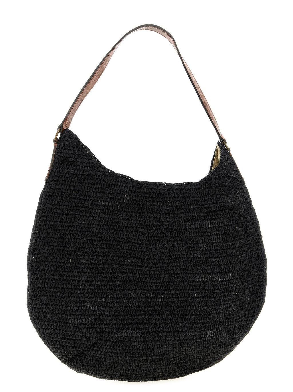 Black Raffia Shoulder Bag