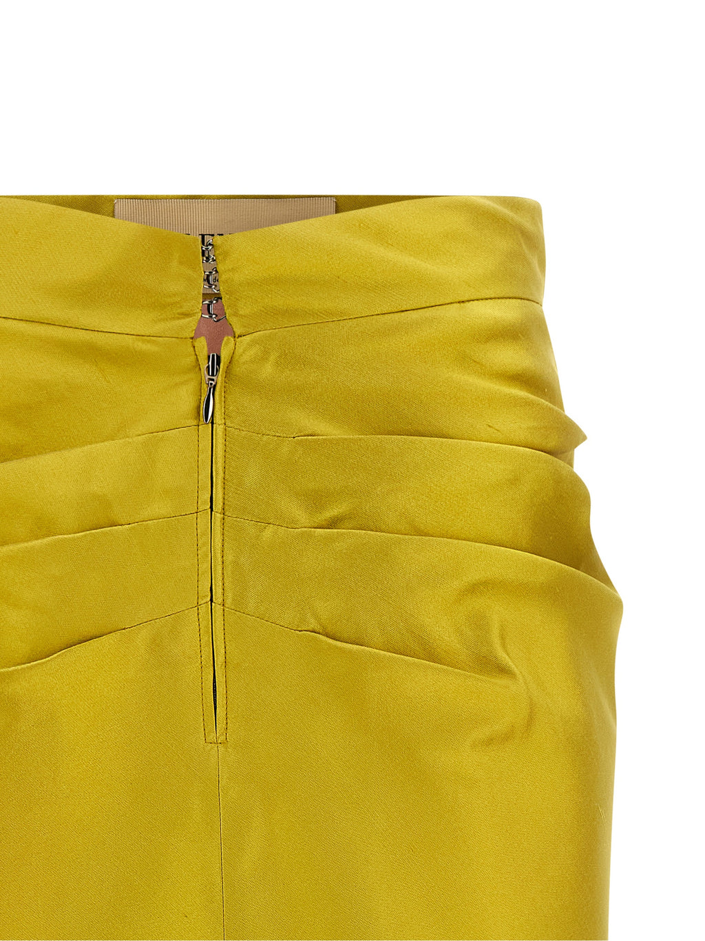 Bicolor Silk Midi Skirt