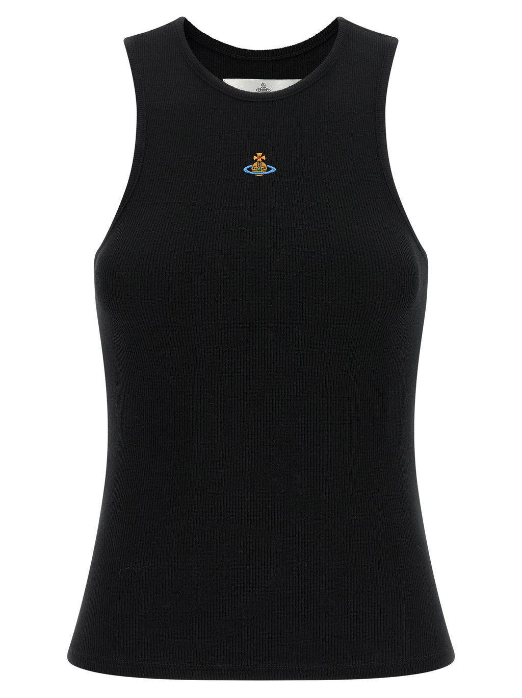 Black Cotton Sleeveles T-Shirt