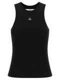 Black Cotton Sleeveles T-Shirt