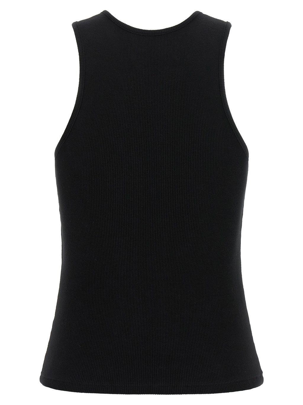 Black Cotton Sleeveles T-Shirt