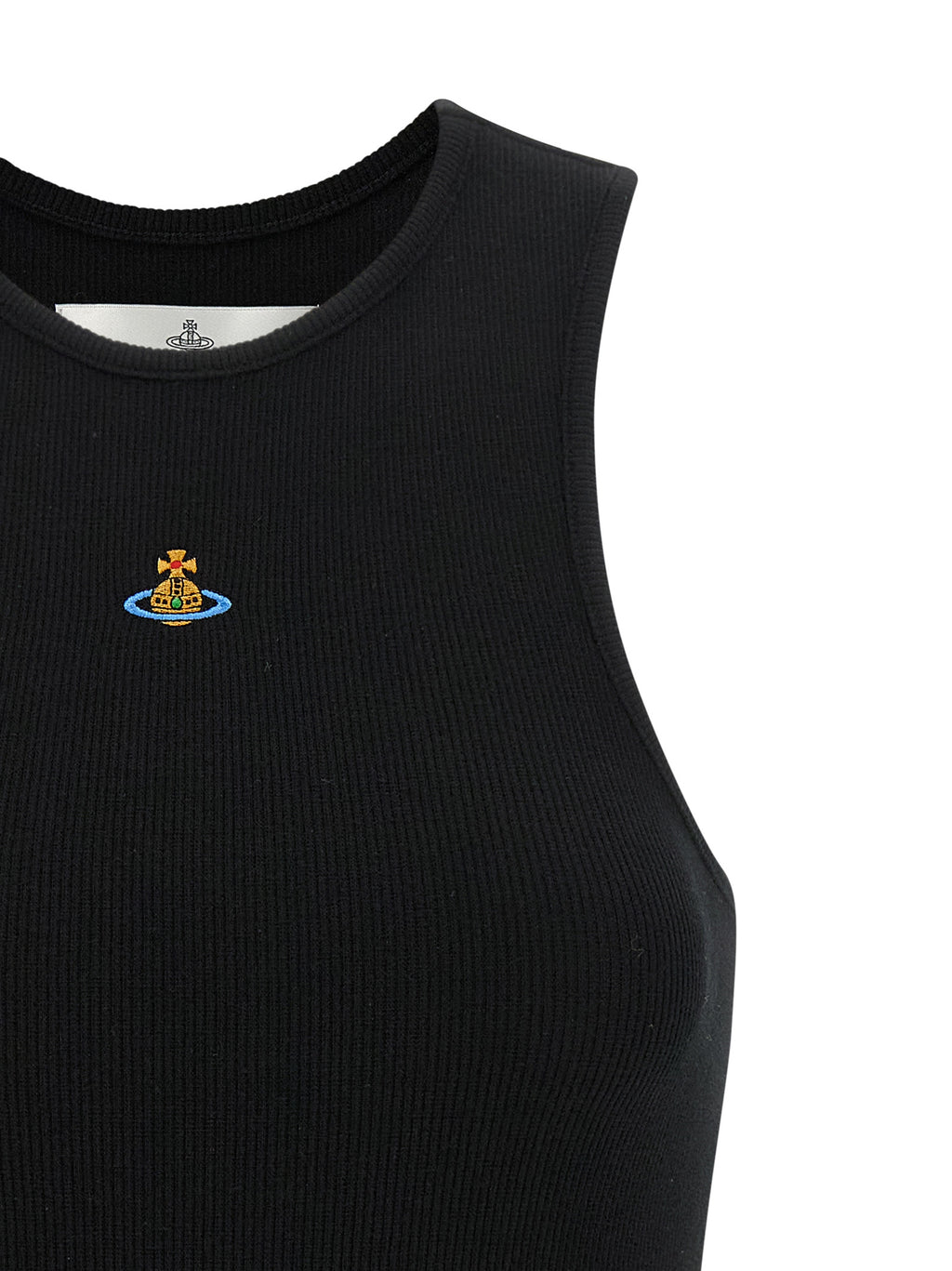 Black Cotton Sleeveles T-Shirt