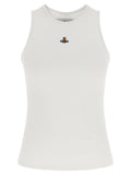 White Cotton Sleeveles T-Shirt