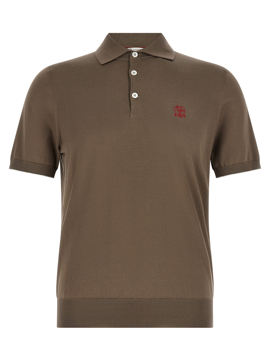 Brown Cotton Polo Shirt