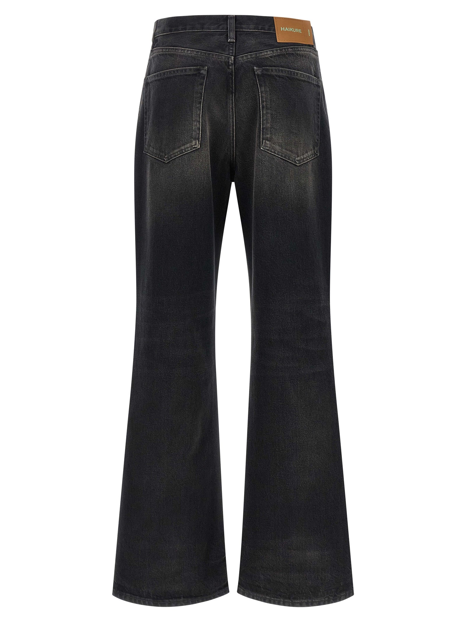 Black Cotton Flared Jeans