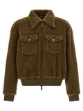 Brown Polyester Full-Length Jacket