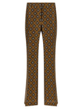 Brown Silk Flared Pants