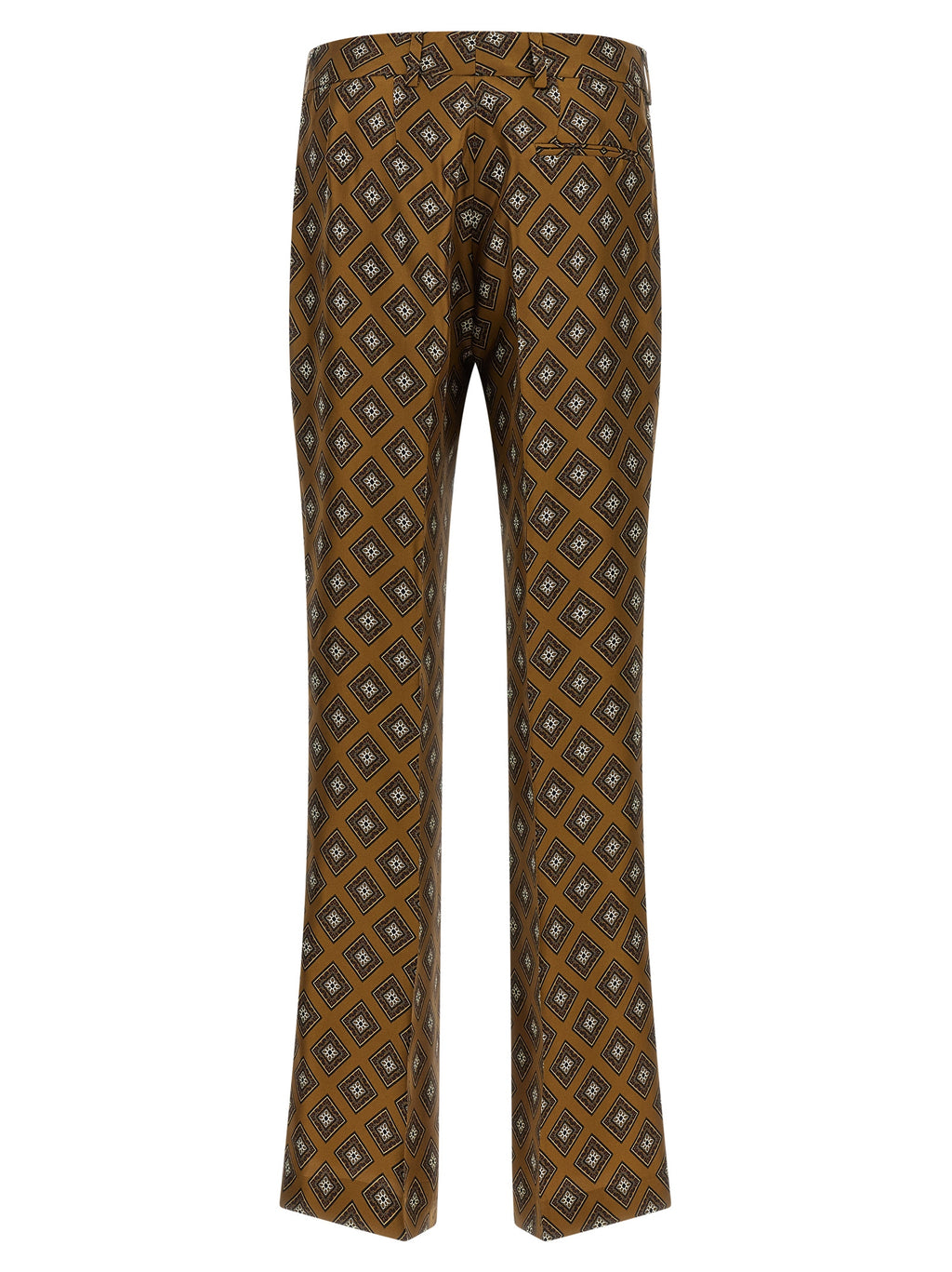 Brown Silk Flared Pants