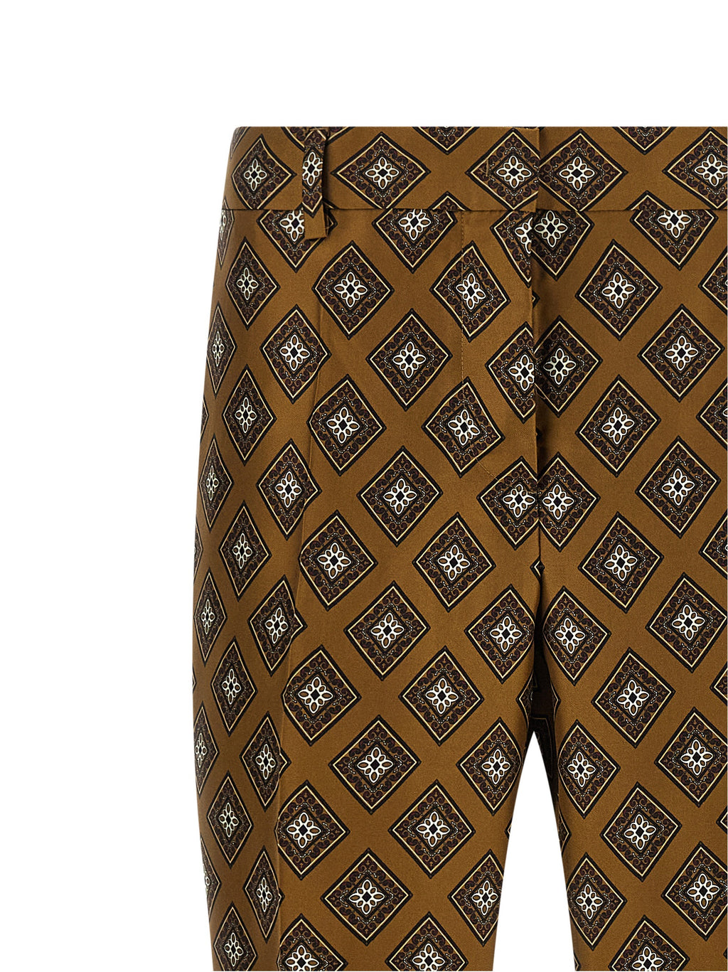 Brown Silk Flared Pants