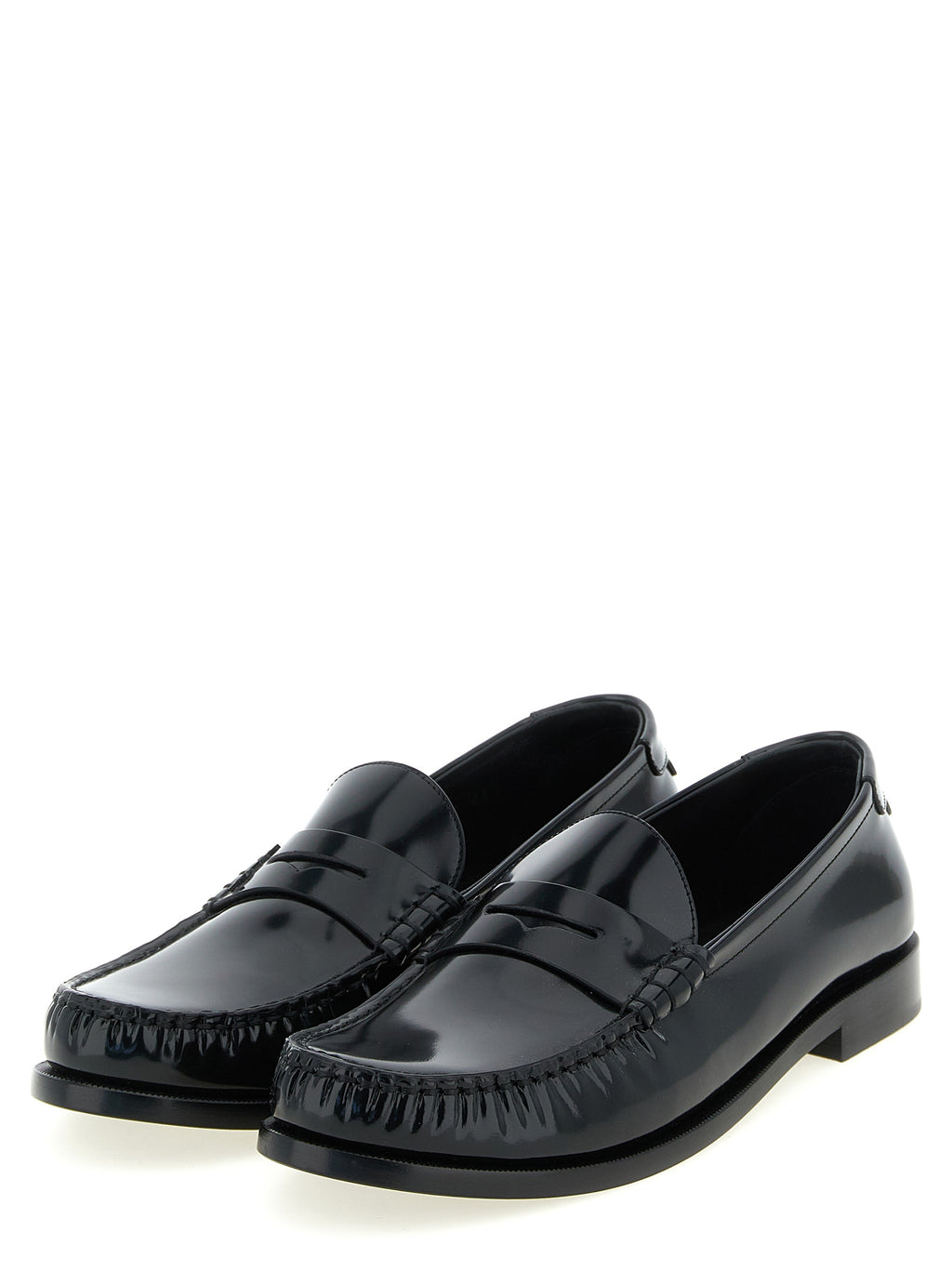 Black Calfskin Slip-On Loafers