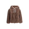 Brown Polyester Full-Length Jacket