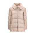 Beige Goose Down Full-Length Jacket