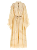 Beige Cotton Midi Dress