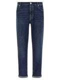 Brunello Cucinelli Blue Cotton Straight-Leg Jeans
