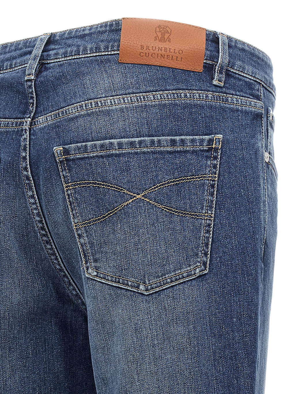 Brunello Cucinelli Blue Cotton Slim Fit Jeans