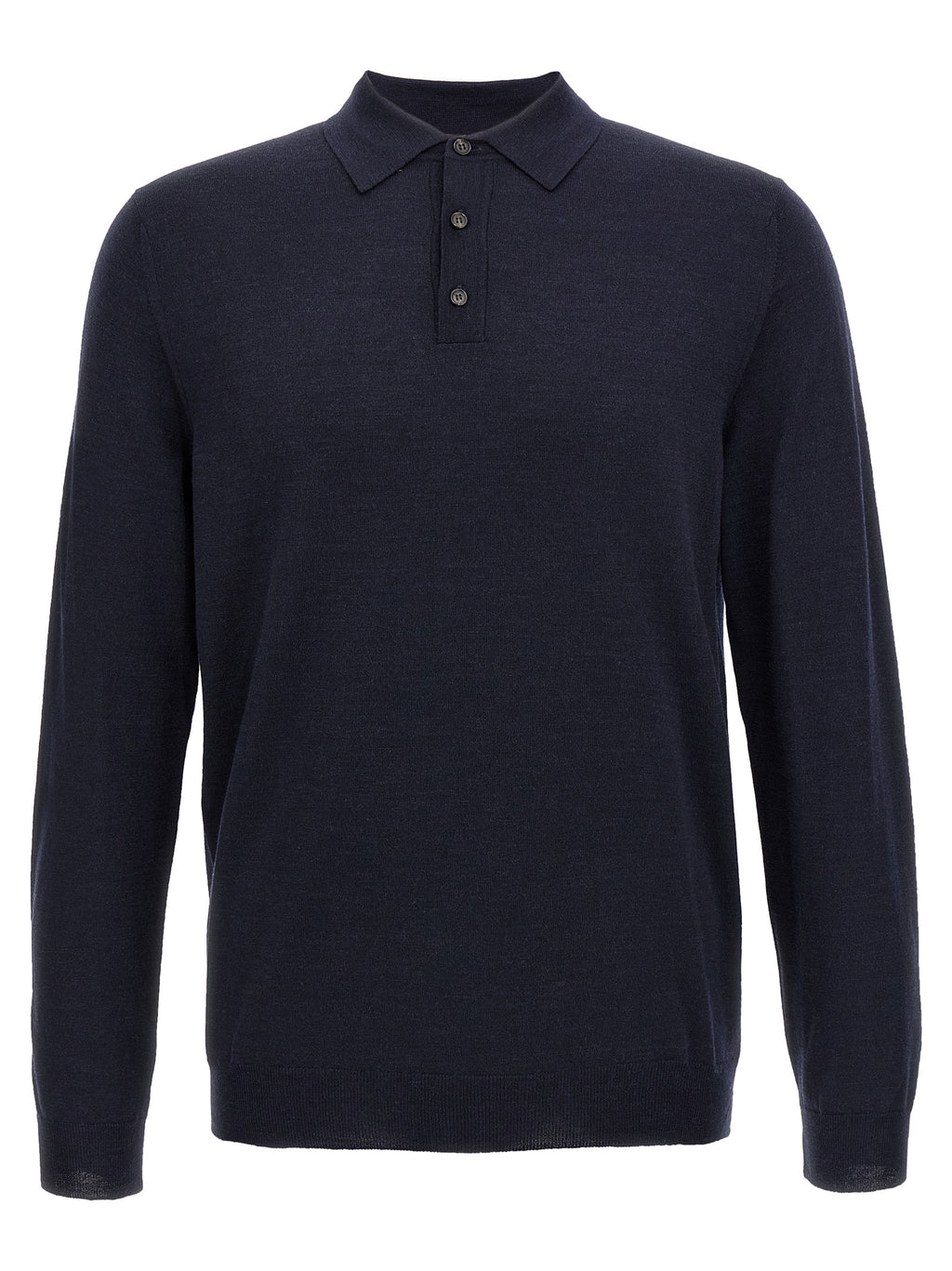 Blue Virgin Wool Polo Shirt
