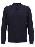 Blue Virgin Wool Polo Shirt