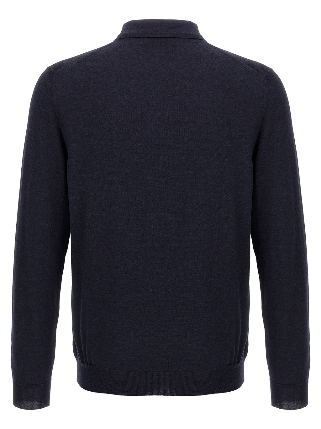 Blue Virgin Wool Polo Shirt