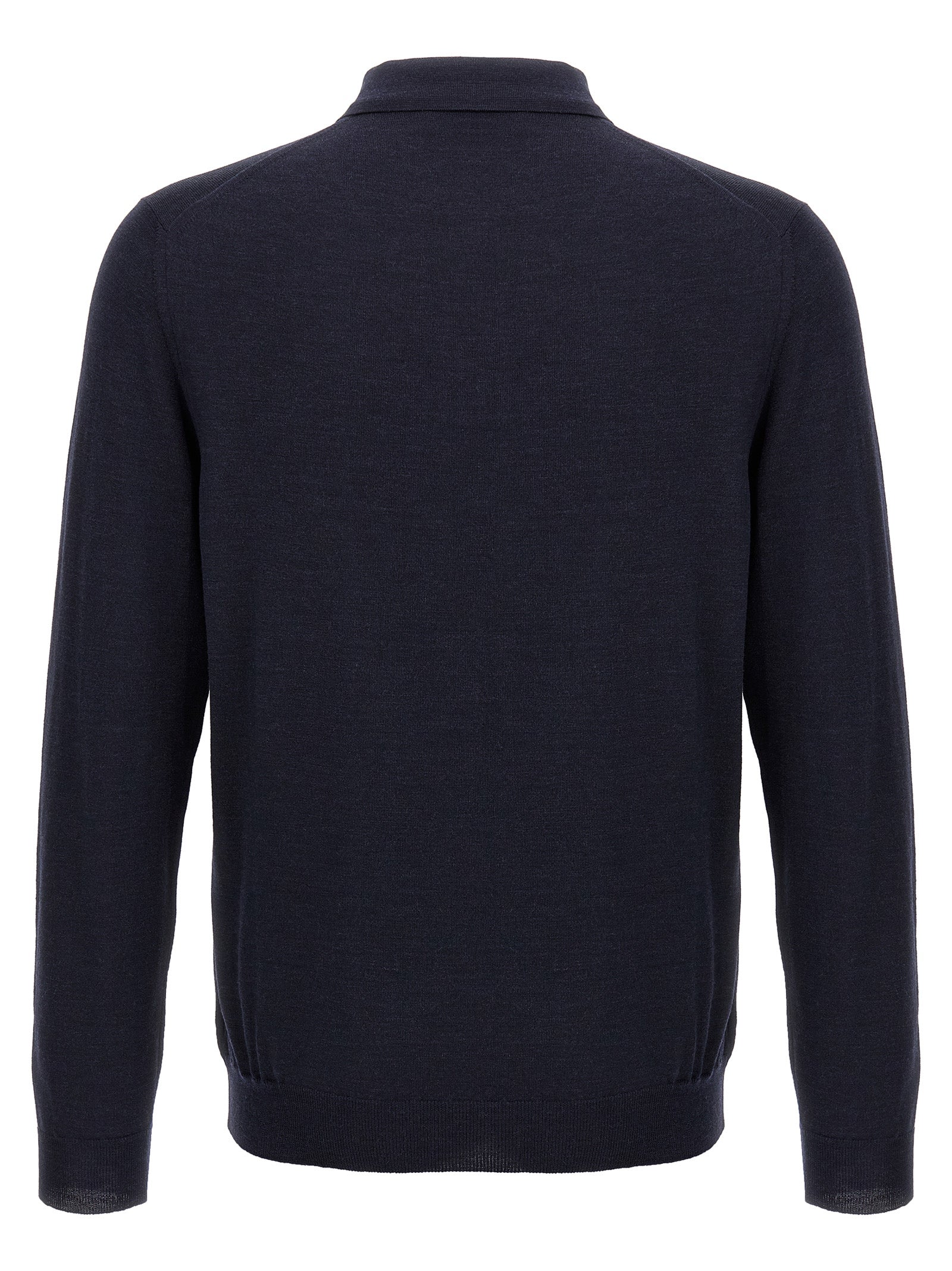 Blue Virgin Wool Polo Shirt