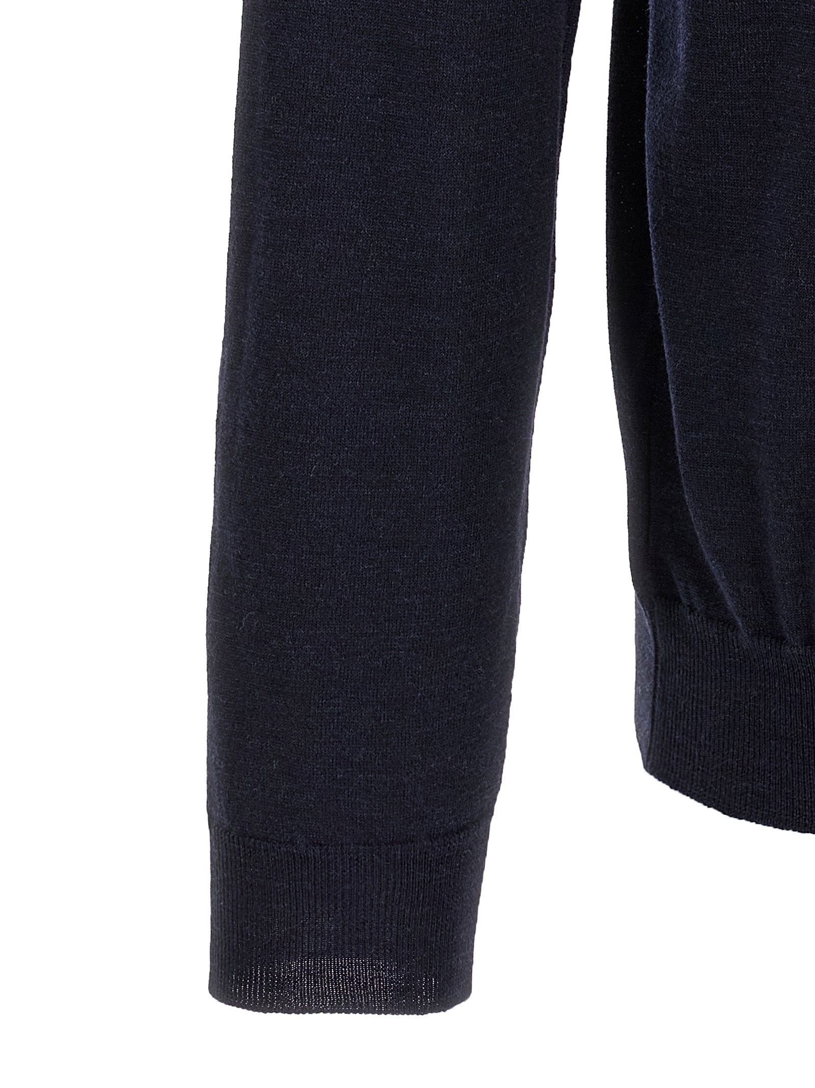 Blue Virgin Wool Polo Shirt