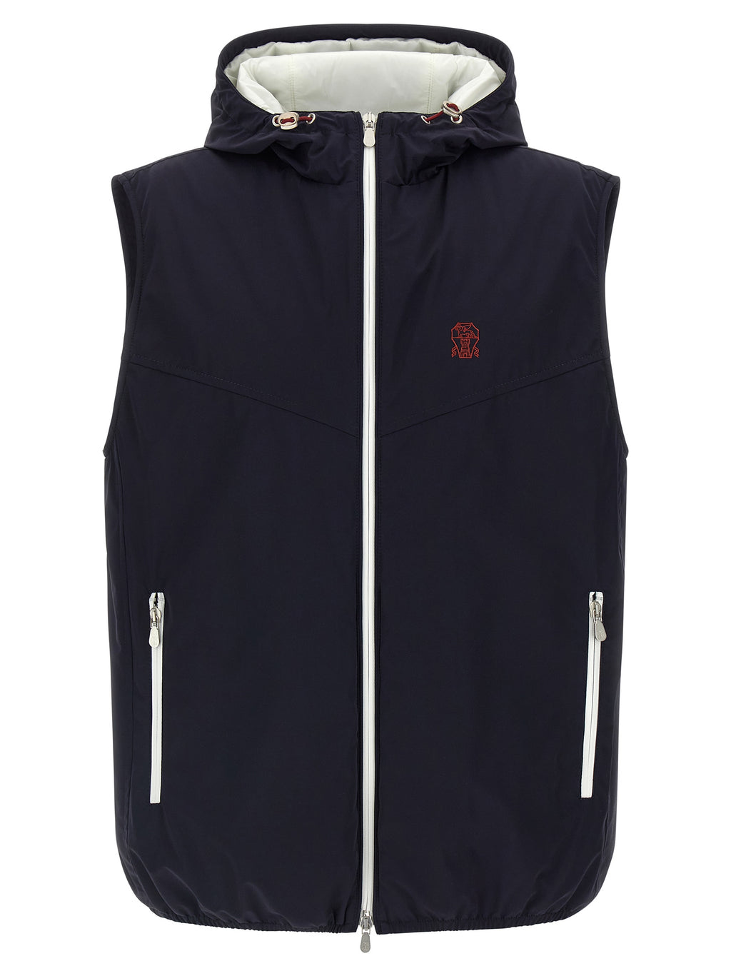 Blue Polyamide Sleeveless Jacket