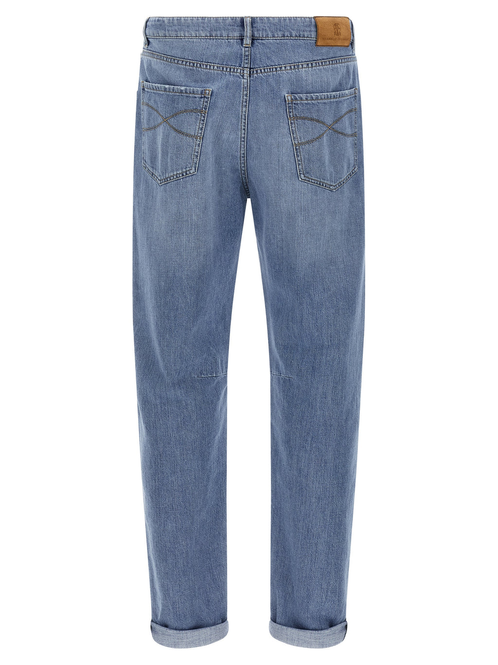 Brunello Cucinelli Blue Cotton Straight-Leg Jeans