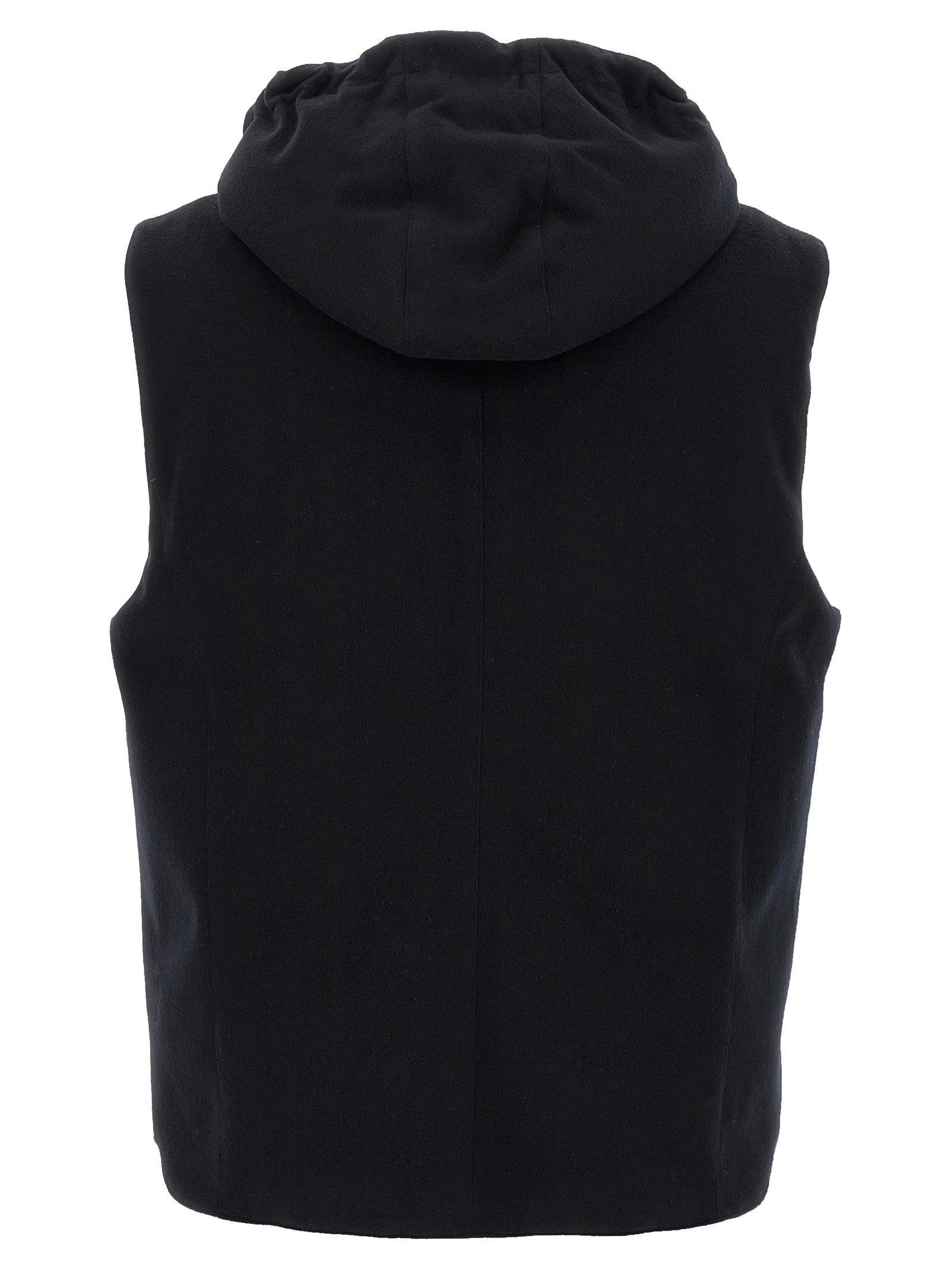 Black Wool Sleeveless Jacket