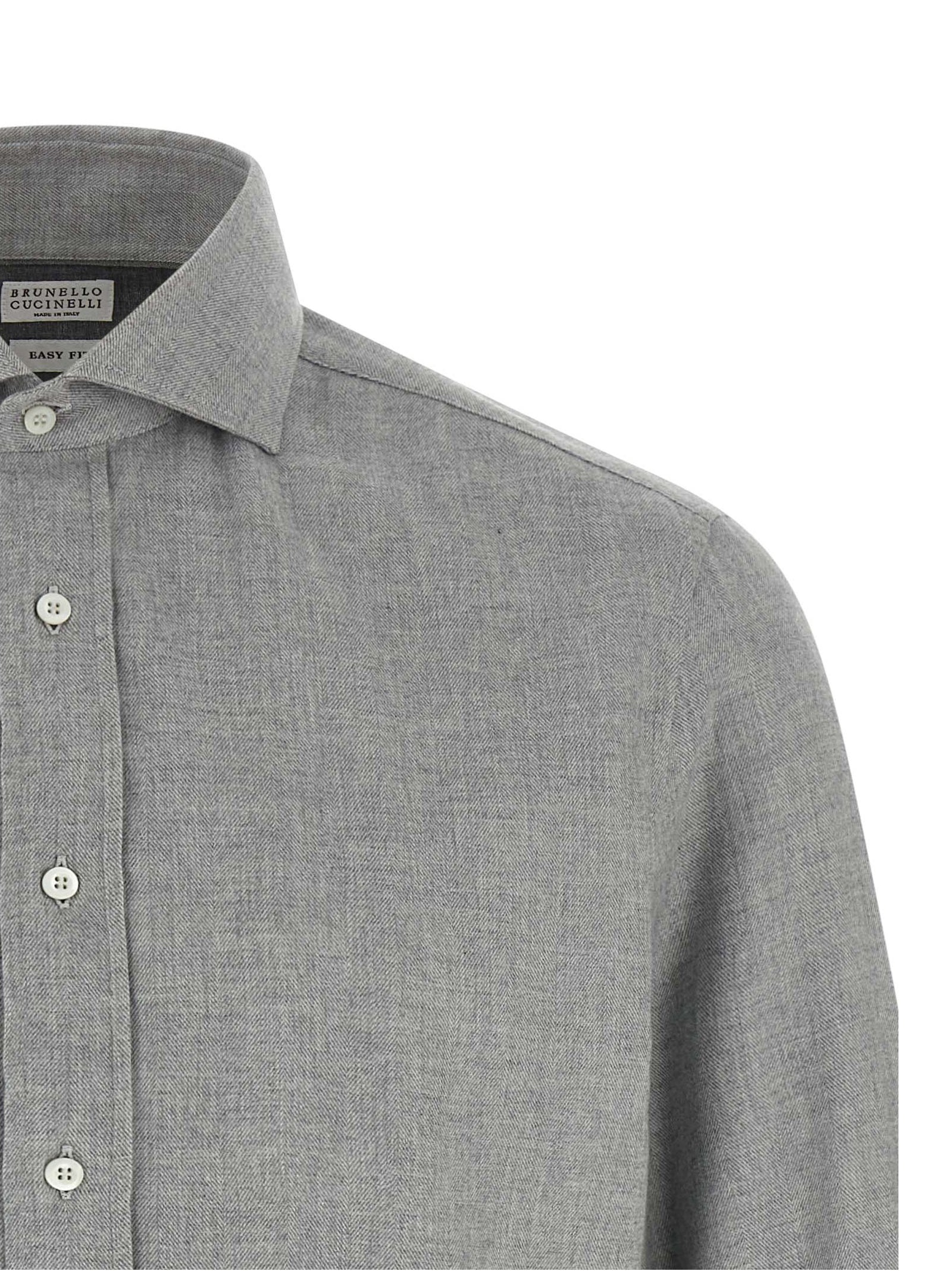 Brunello Cucinelli Gray Cotton Blouse