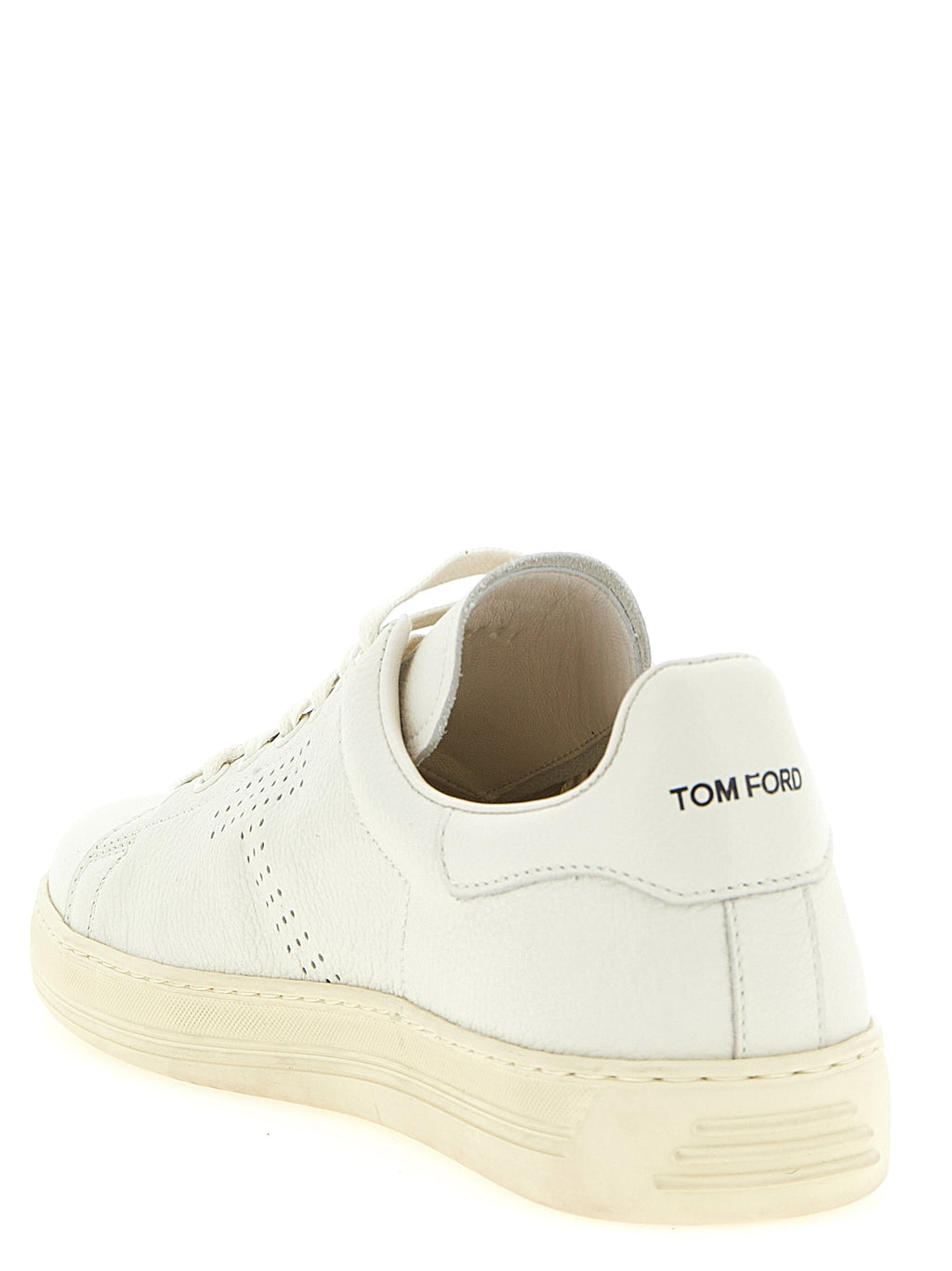 Tom Ford White Leather Low Top Sneakers