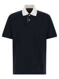 Blue Cotton Polo Shirt