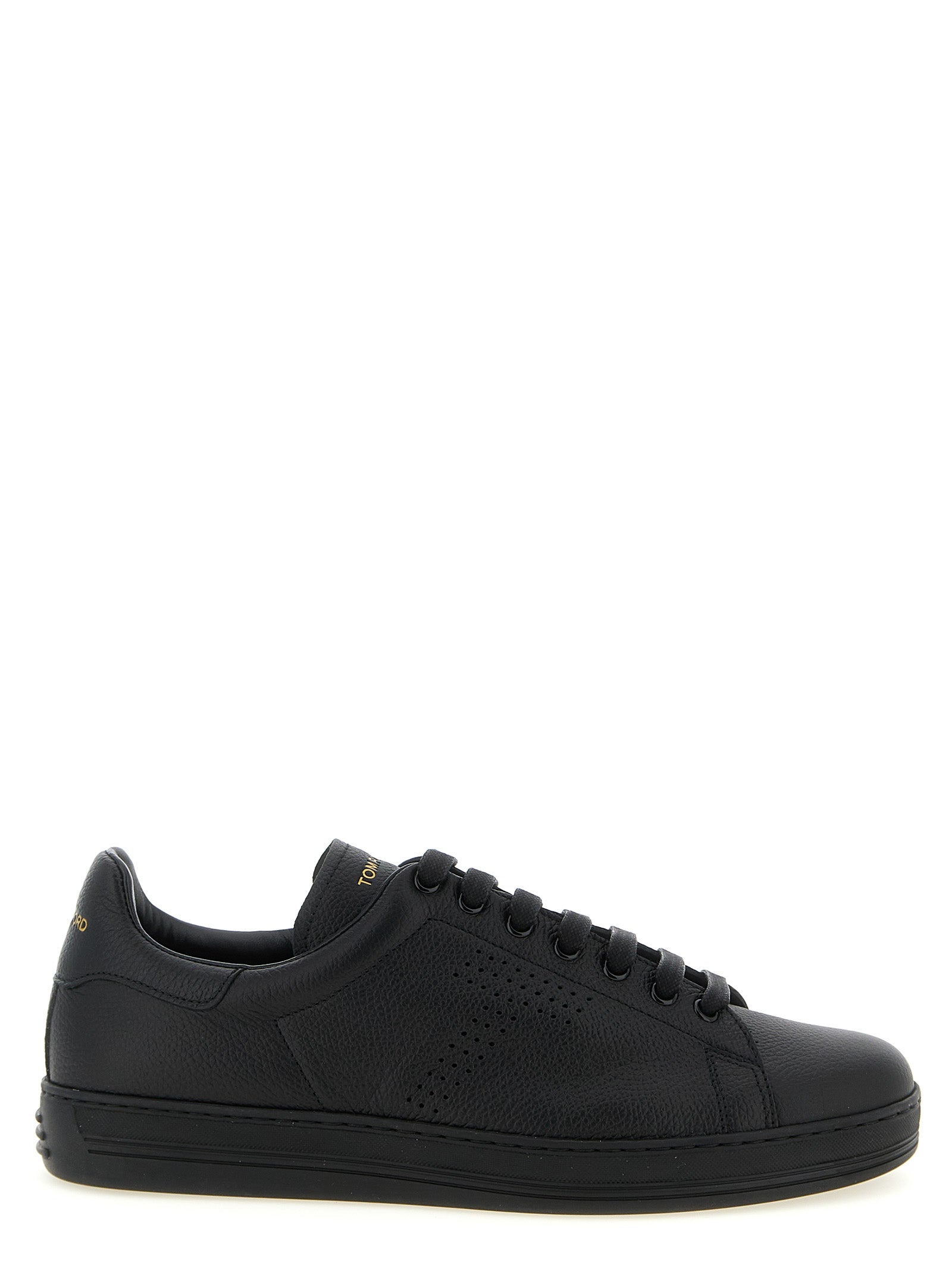 Tom Ford Black Leather Low Top Sneakers