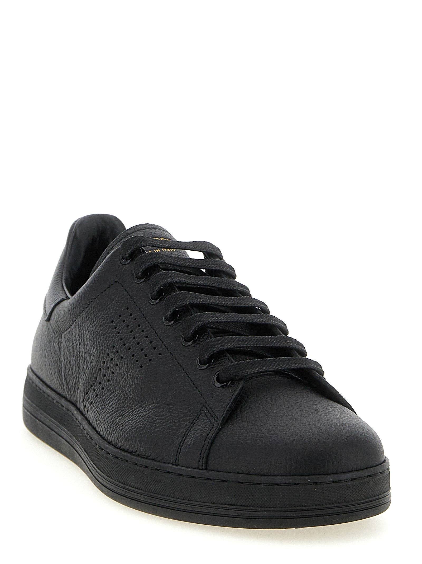 Tom Ford Black Leather Low Top Sneakers