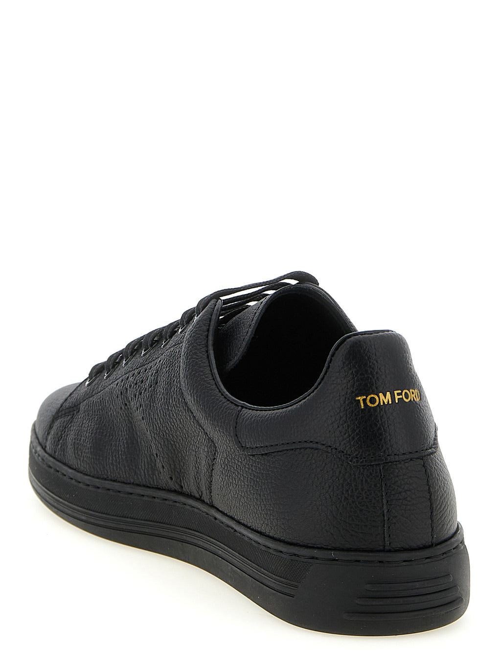 Tom Ford Black Leather Low Top Sneakers