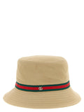 Beige Cotton Bucket Hat