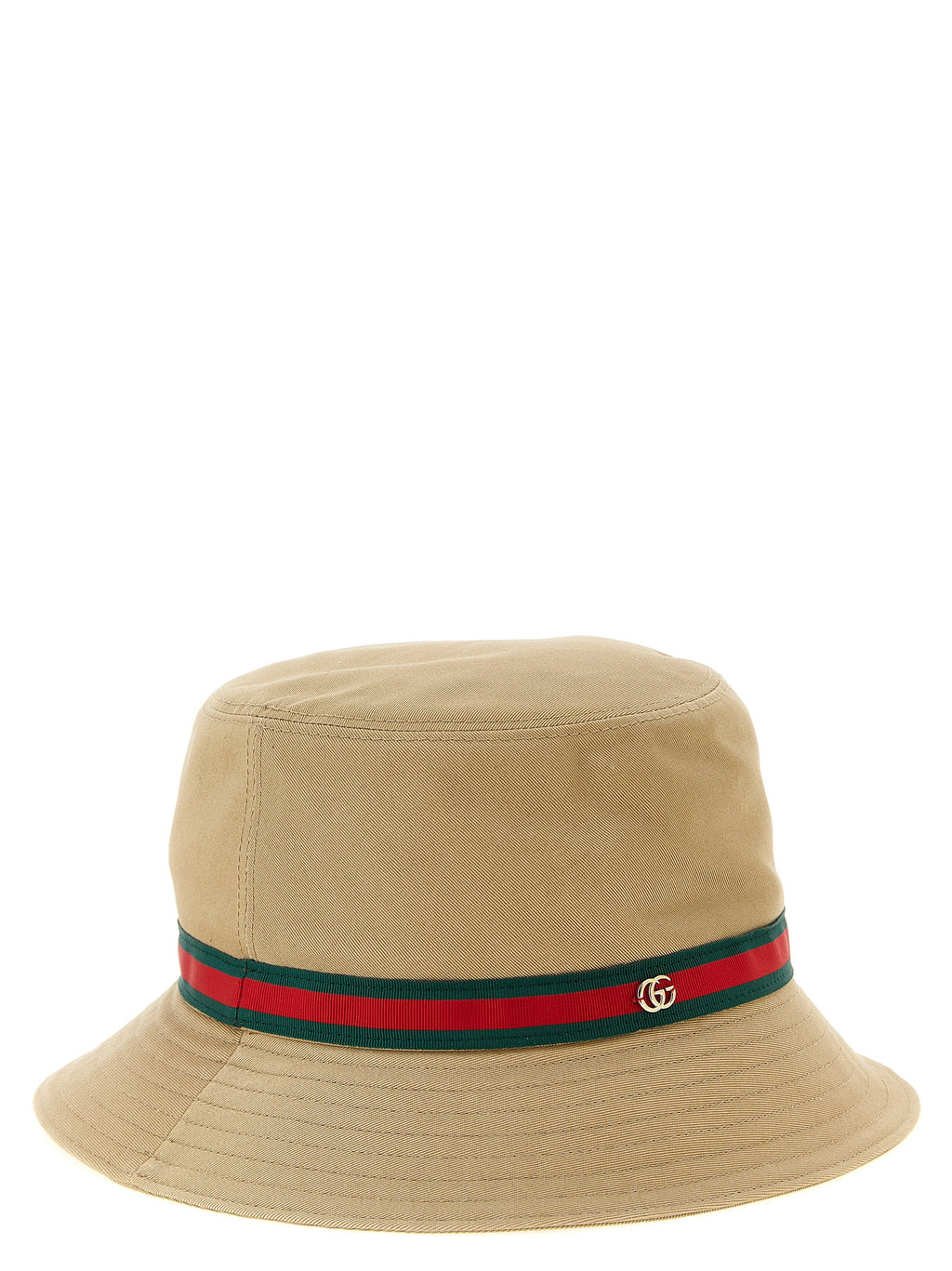 Beige Cotton Bucket Hat