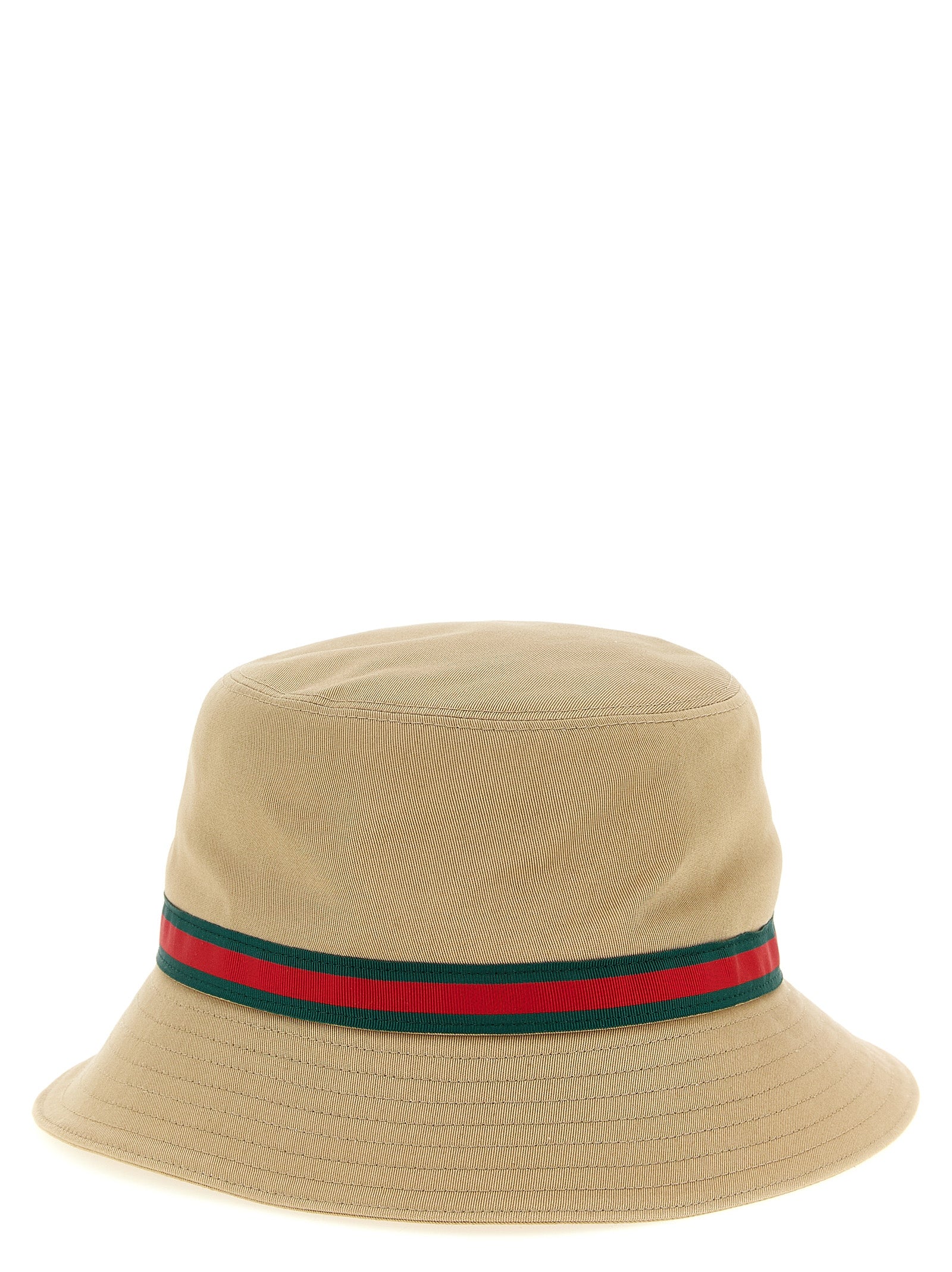 Beige Cotton Bucket Hat