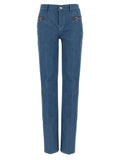 Gucci Blue Cotton Straight-Leg Jeans