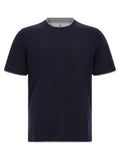 Brunello Cucinelli Blue Cotton T-Shirt