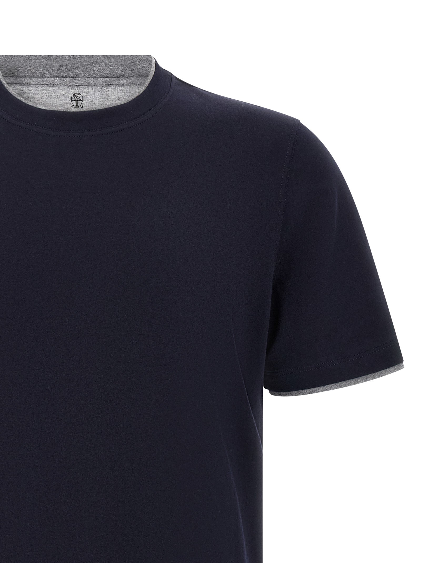 Brunello Cucinelli Blue Cotton T-Shirt
