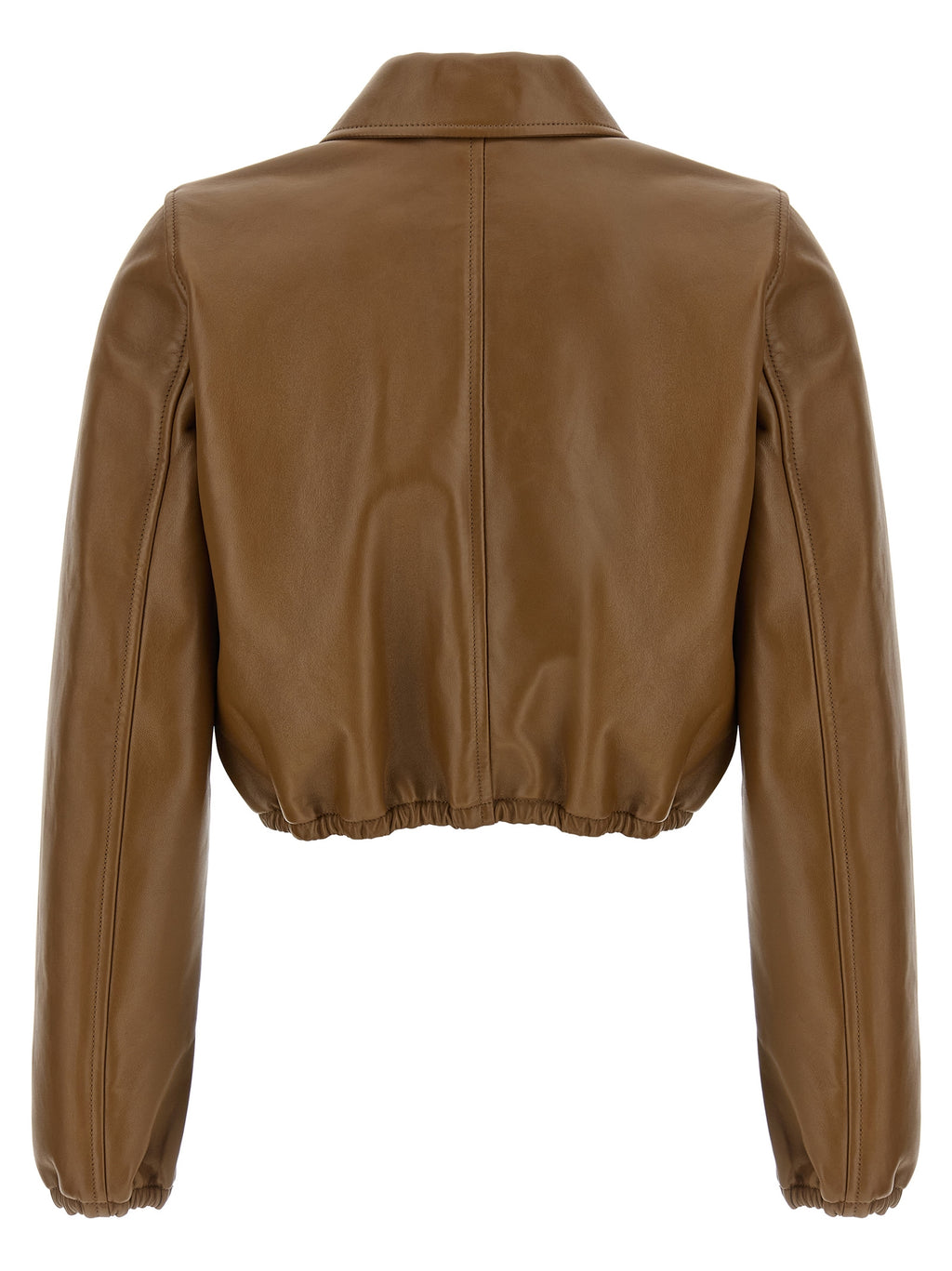Beige Lamb Leather Leather Jacket
