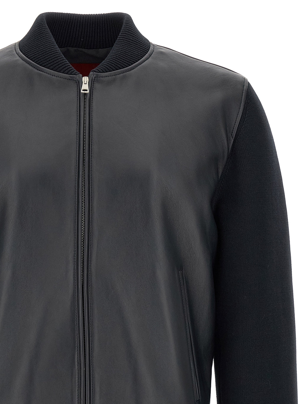 Blue Lamb Leather Leather Jacket