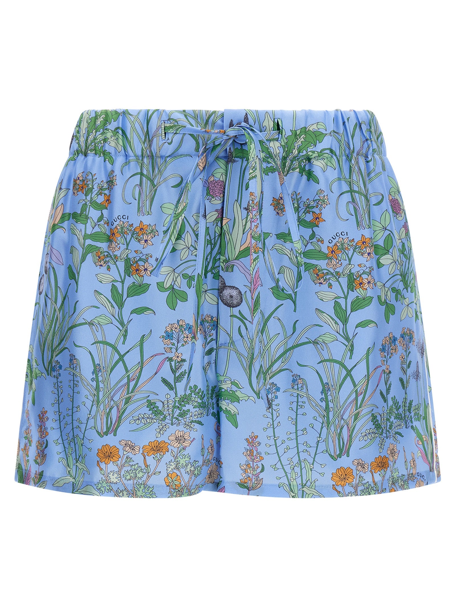 Blue Silk Bermuda Shorts