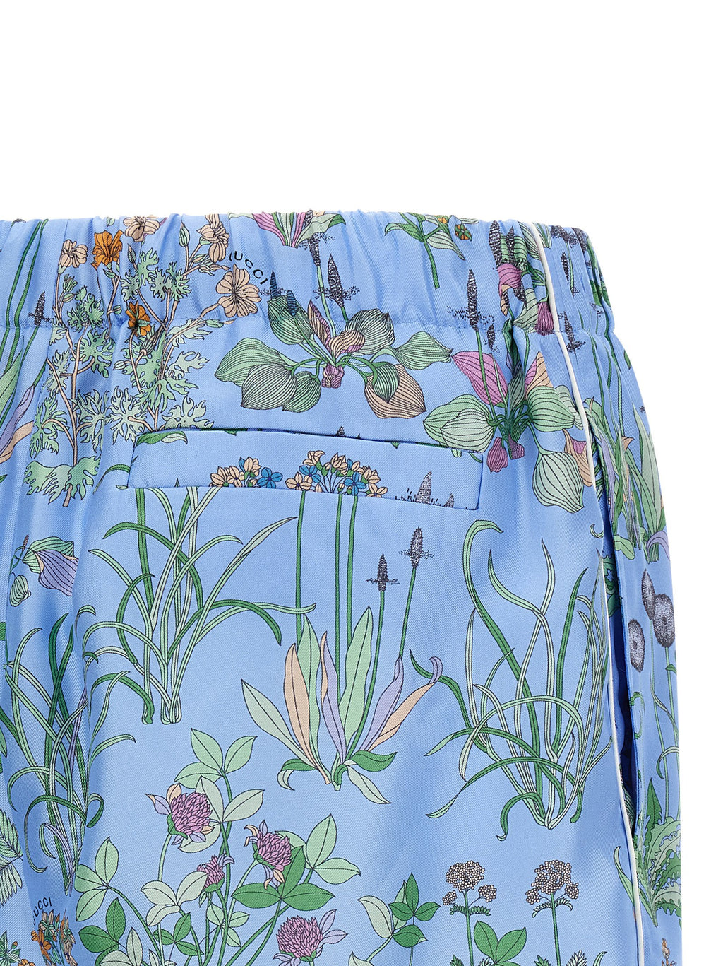 Blue Silk Bermuda Shorts