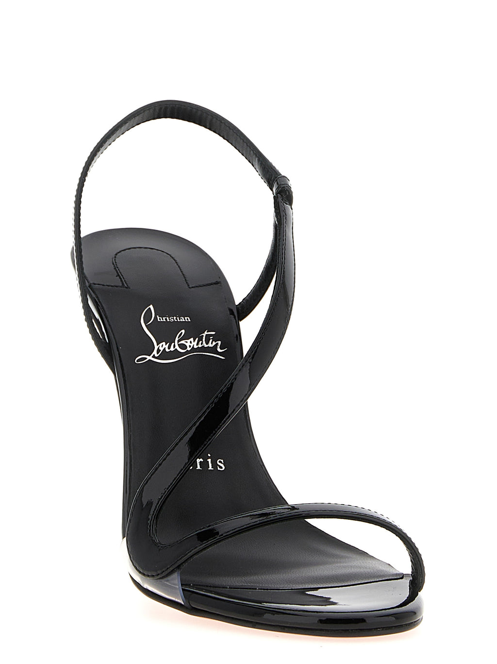 Christian Louboutin Black Calfskin Stiletto Heel Sandals