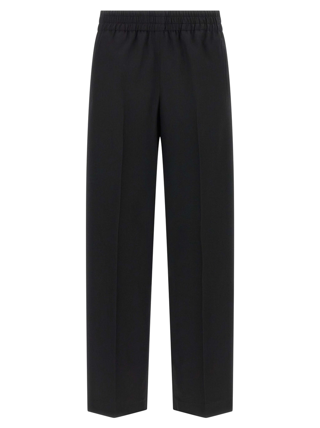 Black Virgin Wool Casual Pants